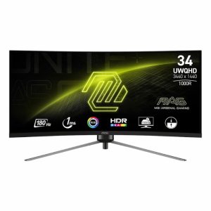 MSI MAG345CQR 34" Curved Gaming Monitor 3440x1440 (UWQHD) VA 1ms 180Hz