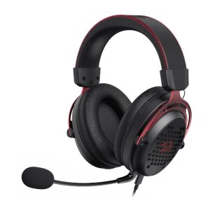 REDRAGON Over-Ear DIOMEDES Honeycomb 3.5mm AUX Gaming Headset - Black