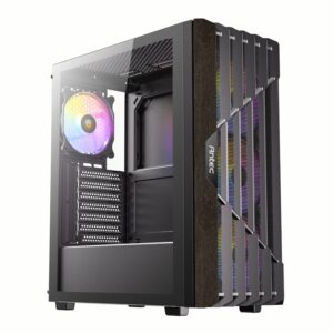 Antec AX63 Wood ARGB ATX Mid Tower Gaming Chassis - Black