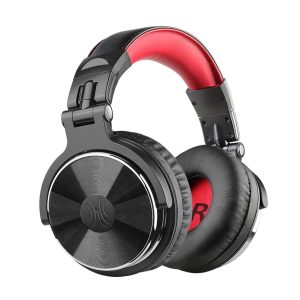 Oneodio Pro 10 Professional Wired Over Ear DJ and Studio Monitoring Headphones - Red/Black