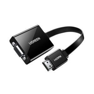 UGREEN HDMI to VGA Adapter, with 3.5mm Audio and Power Port - Black