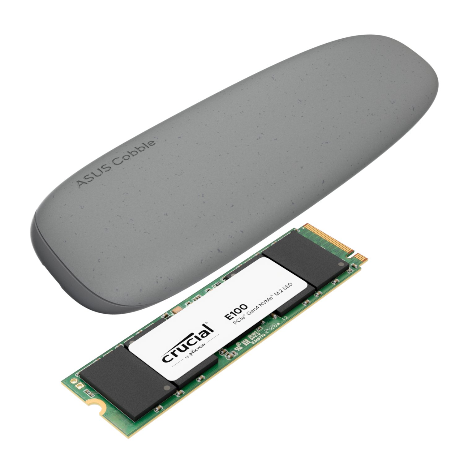 Asus Cobble M.2 SSD Type-C Enclosure and Crucial E100 2TB NVMe Bundle - Grey Asus Cobble M.2 SSD Type-C Enclosure and Crucial E100 2TB NVMe Bundle - Grey