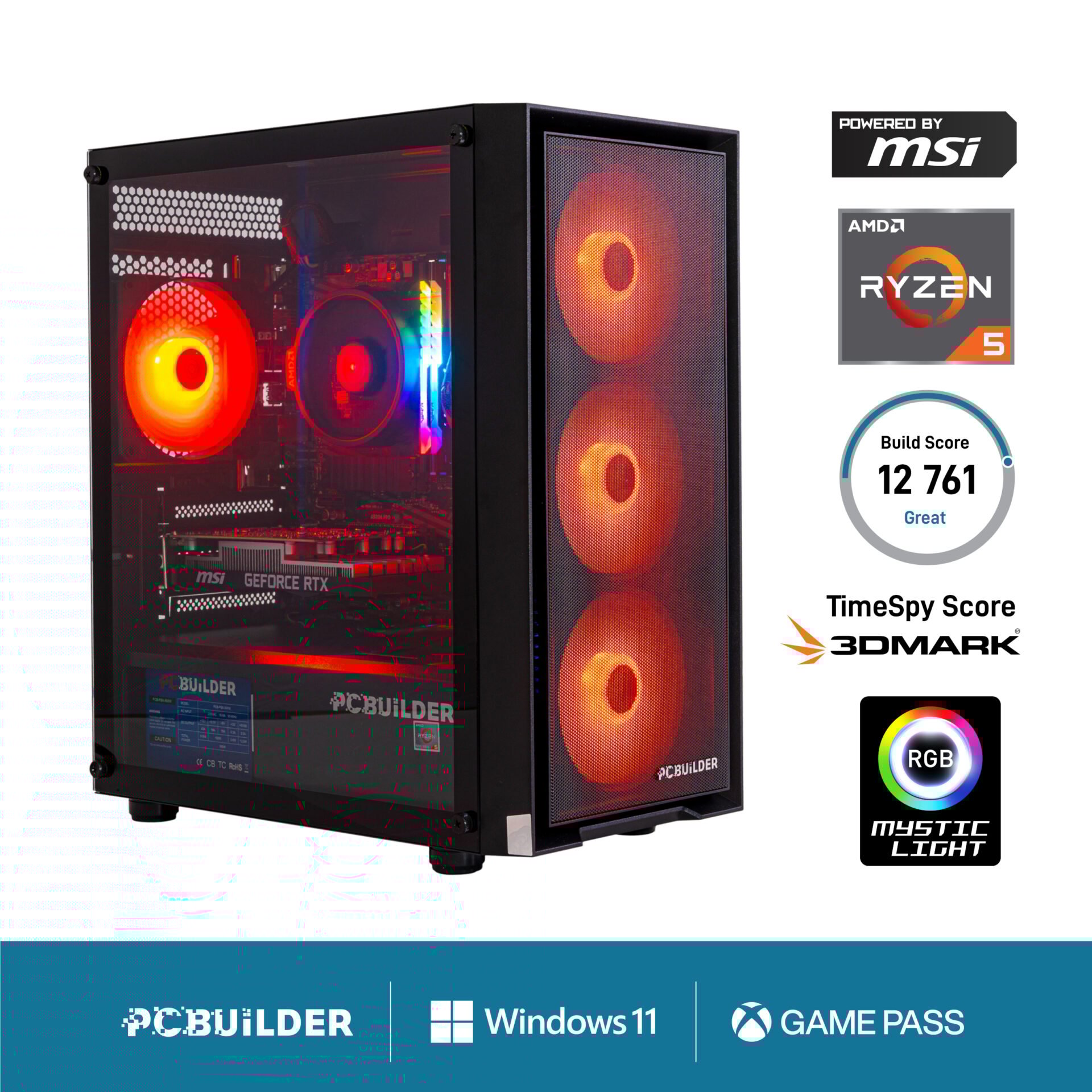 PCBuilder Ryzen 5 8400F RECON Windows 11 Gaming PC PCBuilder Ryzen 5 8400F RECON Windows 11 Gaming PC