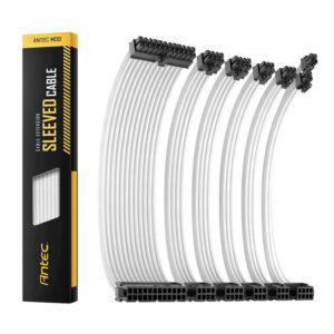 Antec 300mm Sleeved Braided Power Extension Cable Kit – White