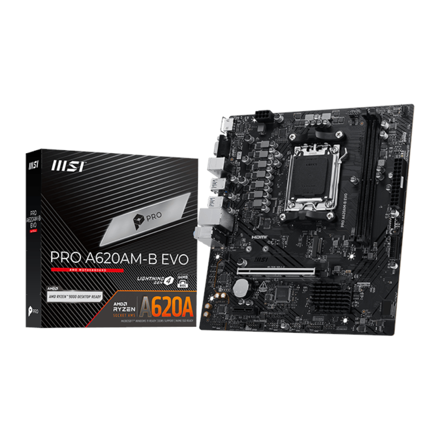 MSI PRO A620AM-B EVO AM5 M-ATX Motherboard MSI PRO A620AM-B EVO AM5 M-ATX Motherboard